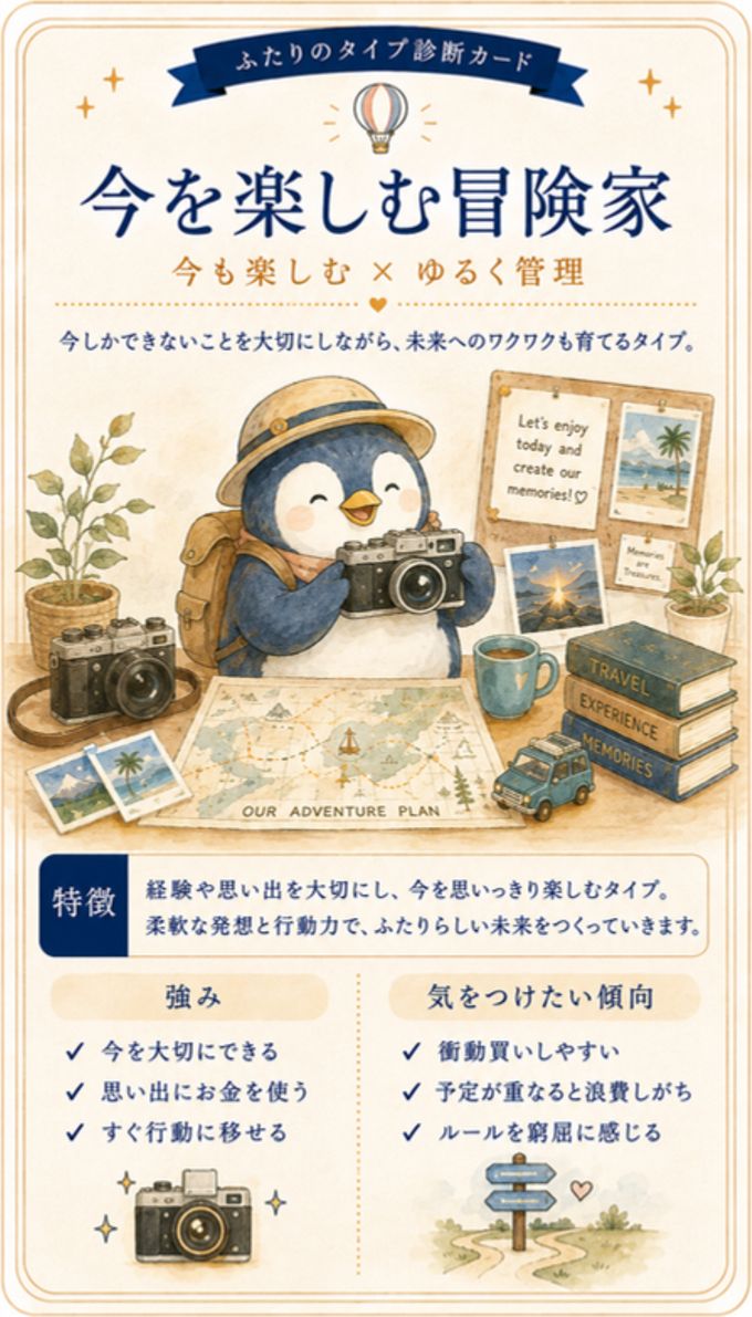 今を楽しむ冒険家タイプ